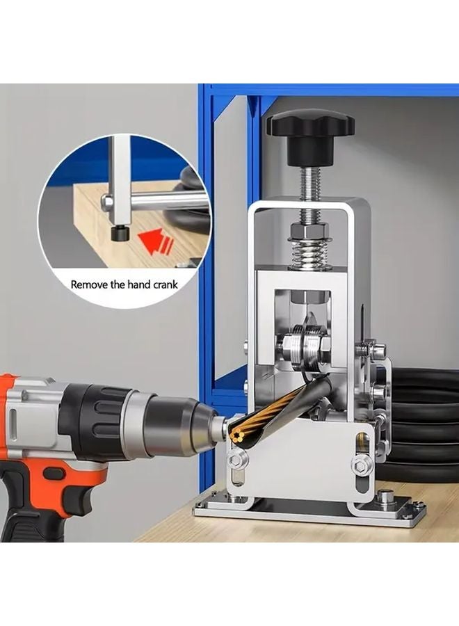 Heavy Duty Manual Wire Stripper Portable Handheld Crank Handle Aluminum Frame 6 Inlet Holes - Image 4